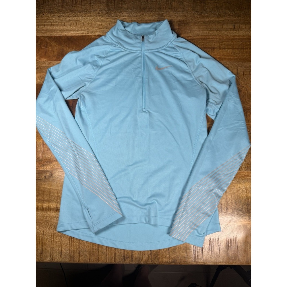 Nike Dri-FIT Running 1/4 Zip Pullover Top‎ Blue Reflective Women's XS